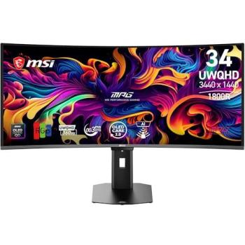 Monitor Gaming MSI MPG 341CQR QD-OLED X36 34 UltraWide QHD 360Hz Curvo 0,03ms