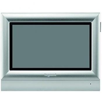 Monitor de vídeo Touch 369325, con pantalla táctil de 7 pulgadas a color, acabado plata. Para videoporteros dos hilos de Legrand.