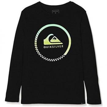 Quiksilver Ls ClassicYouth Active Check - Camiseta de manga larga para niño, color negro, talla L