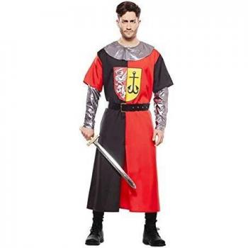 EUROCARNAVALES Disfraz de Cruzado Medieval Rojo y Negro para Hombre