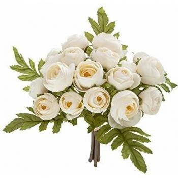 Atmosphera Ramo de 18 Mini Camelias con Follaje Realista y Tallo de 30 cm