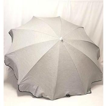 Chillvert Parasol de Jardín en Aluminio Pacific Ø240 cm Gris Anti UV 50 Olefina Teflón Anti-Manchas