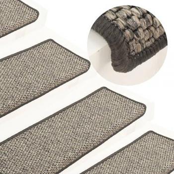 Alfombrilla autoadhesiva de escalera 15uds gris beige 65x21x4cm