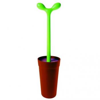 Alessi Merdolino - Escobilla de baño de resina termoplástica, color marrón