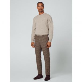 Hackett London - Pantalones de vestir para hombre con estampado Gun Club marrón