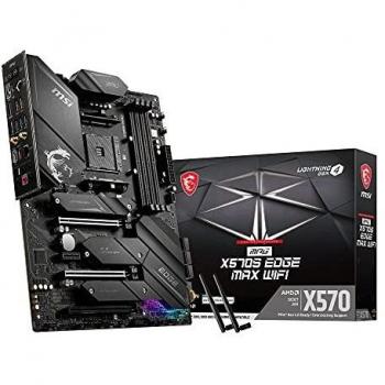 MSI MPG X570S EDGE MAX WIFI Motherboard 'ATX, AM4, 4 DIMMs, Dual Channel DDR4, 2.5G LAN, WIFI 6E AX210, Bluetooth, USB 3.2 Gen2, Type-C, M.2, HDMI, RGB Mystic Light, AMD RYZEN 2nd/3rd Gen Ready'