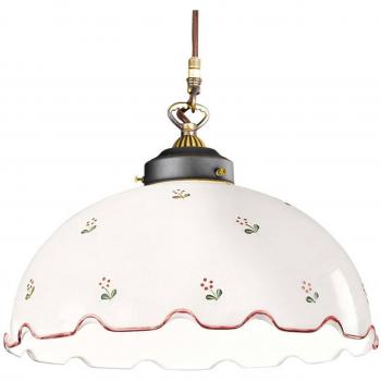 Lámpara colgante Nonna flores Ø 36 cm 1 luz rosa estilo cabaña latón envejecido