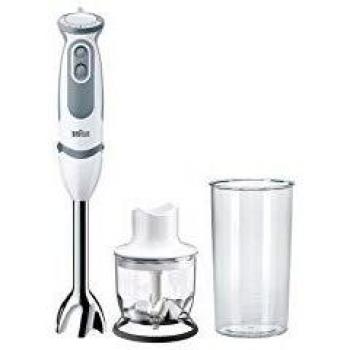 Braun Minipimer 5220 - Batidora de Mano, 1000 W, 21 Velocidades y Función Turbo, Campana Anti-salpicaduras, Powerbell Plus, Easy-Click, Incluye Mini-picadora 350 ml, Vaso Medidor 600 ml, Color Blanco