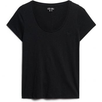 Camiseta mujer Superdry Scoop Neck manga corta negra