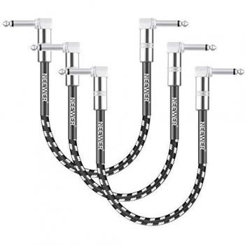 Neewer® 3 Paquete 1 Pie Cable De Conexión Con 1/4 Ángulo Recto Enchufes,Blanco Y Negro Chaqueta De Lana Tejida