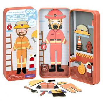 Mieredu Puzzle Magnético Mis Héroes Bombero - Juego magnético para vestir a un bombero, promueve habilidades motoras y la fantasía, recomendado para niños a partir de 3 años
