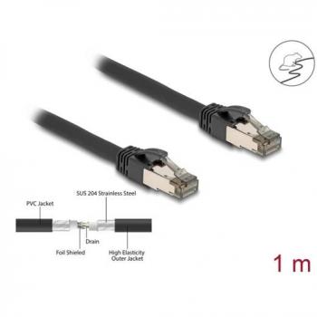 DeLOCK 80240 Cable de Red Negro 1 m Cat6a U/FTP (STP)