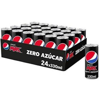 Pepsi MAX,  Refresco de Cola Zero Azúcar, lata 330ml x 24