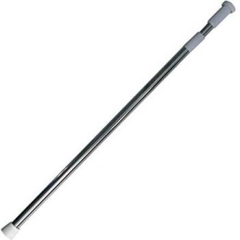 Barra de Ducha Extensible de Aluminio Blanco 70-120 cm, Ø 2.2 cm, con Acabado Gris y Embouts Plásticos