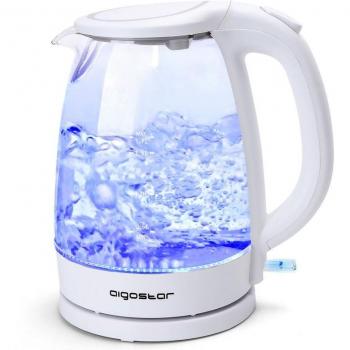 Hervidor de Agua Aigostar Eve 1.7L 2200W con Luz LED, Filtro Antical, Apagado Automático y Base 360°