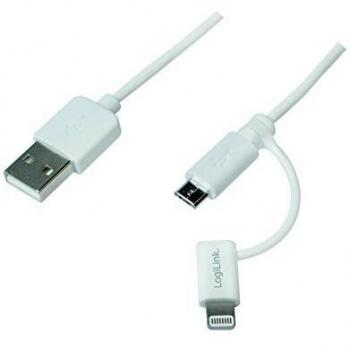 Cable de datos y carga LogiLink 1 m USB con conectores Micro USB y Lightning