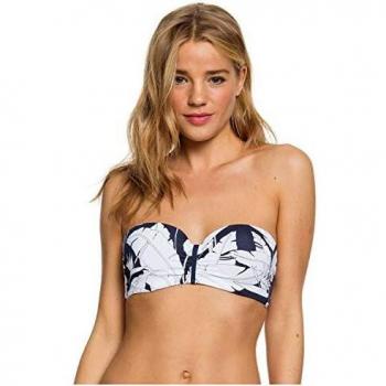 Roxy - Top de Bikini Bandeau Moldeado - Mujer - M - Azul