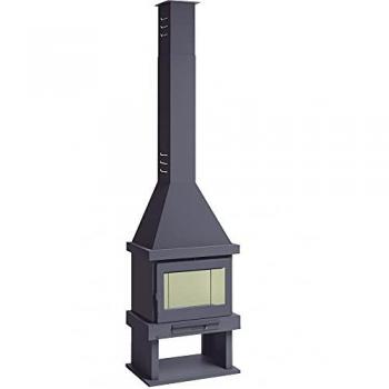 Chimenea de Leña con Turbina Tangencial FM Modelo C-300 T, Cristal Normal, Frontal