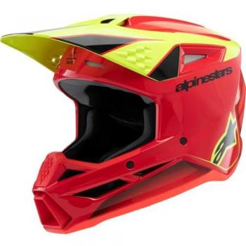 Alpinestars Casco de Cross Niño SM3 Fray ECE06 Rojo-Amarillo-Negro, talla L