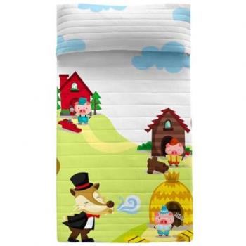 Colcha Multicolor Mr. Fox Piggys 180 x 260 cm Happy Friday