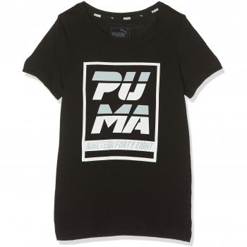Puma Alpha Graphic tee B Camiseta, Niños, Cotton Black, 110