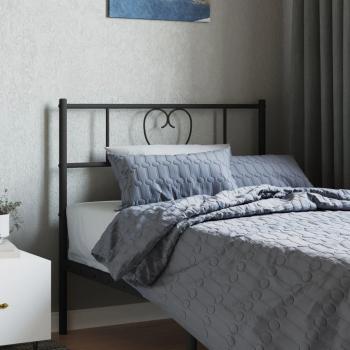 Cabecero de metal negro 90 cm con patas para cama