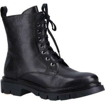 Hush Puppies Rhea Women's Black Leather Ankle Lace-Up Boots