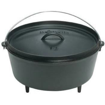 Lodge Logic 7.6L Camp Dutch Oven with Lid, 31cm (12-inch) Cast Iron Cookware