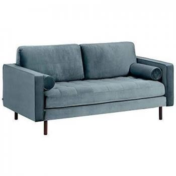 Kave Home - Sofá Debra 2 plazas Terciopelo Turquesa 182 cm