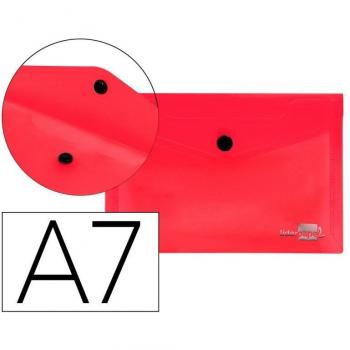 Carpeta Liderpapel Dossier Broche Polipropileno DIN A7 Rojo Translúcido
