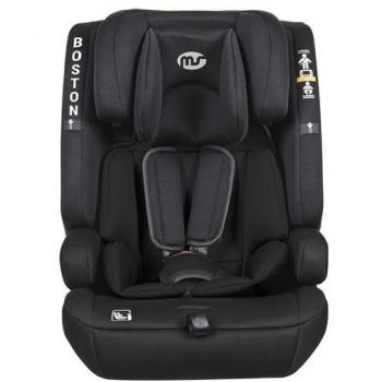 Silla de Coche Ms Boston 1/2/3 Isofix Negra, instalación con Isofix, adecuada para grupos 1/2/3 (75-150cm), tejido transpirable