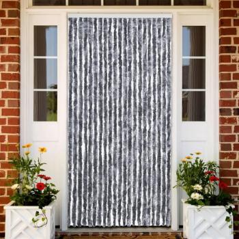 Cortina Mosquitera de Chenilla 90x200 cm Extraíble en Color Beige, Blanco y Gris, Antracita y Más