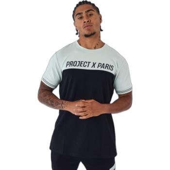 Camiseta Project X Paris Coloblock Negra para Hombre XS