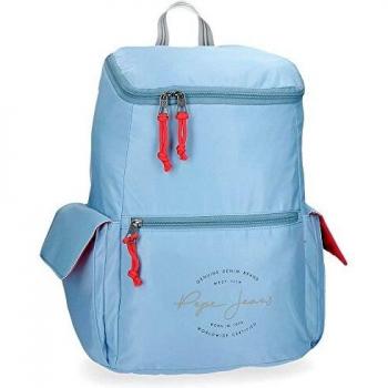 Pepe Jeans Yoga Mochila Adaptable para Portátil 15,6 Azul 33x44x19 cms Poliéster 25.92L