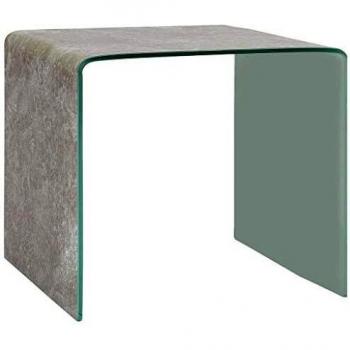 vidaXL Mesa de Centro marrón mármol 50 x 50 x 45 cm Vidrio Templado