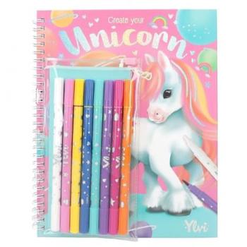 Set de Libro para Colorear Ylvi con 30 Páginas Dobles y 7 Marcadores Multicolor