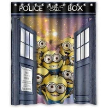Home&Family Custom Galaxy Nebula Doctor Who and Despicable Me 2 Waterproof Polyester Fabric Bathroom Shower Curtain with Ringstandard Size 66 X72
