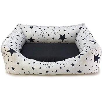 Arquivet Cama para perros cuadrada Estrellas Negras - 70x60x20cm