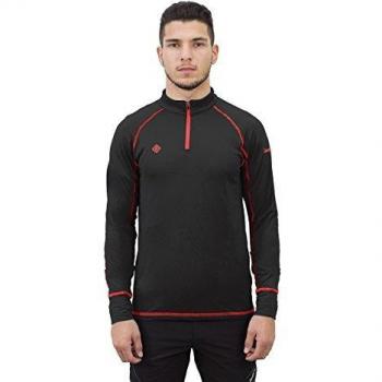 Izas ISAR Camiseta De Manga Larga, Hombre, Negro/Rojo, L