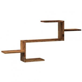 Estante de pared de madera envejecida 104x15x49 cm en conglomerado