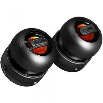 XMI Xmini Max Duo Mini - Altavoces portátiles para iPhone/iPad/iPod/MP3 Player/Laptop - Gris metalizado