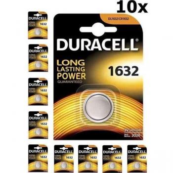 Pila de botón Duracell CR1632 10 unidades 125mAh 3V Litio