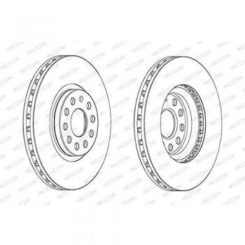 Disco de freno ventilado FERODO DDF2016C-1 para VW, SKODA y SEAT