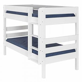 Litera infantil de madera maciza blanca 90x190 cm