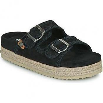 Sandalia de mujer Refresh 171950 negro con plataforma y suela de goma