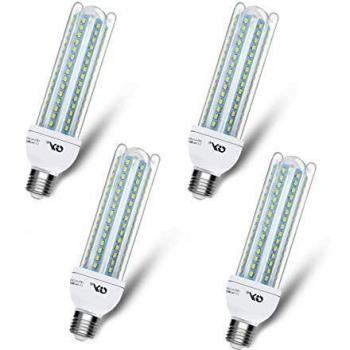 GY - 23W Bombilla LED T4 4U,Luz Blanca Fría 6400K,Lámpara E27,Ángulo 360°,2030 lúmenes,no regulable -Pack de 4