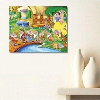 AUX Prix Canons - cuadro lienzo Canvas Disney Blancanieves 7 enanitos 19 x 24 cm