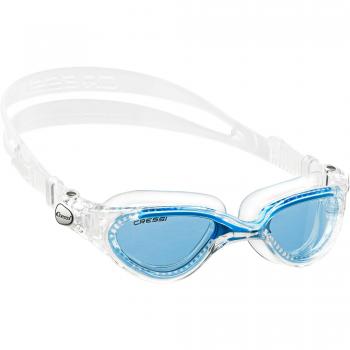 Cressi Flash Swim Goggles Gafas de Natación Premium para Adultos 100% Anti UV, Transparente/Azul Royal, Talla Única