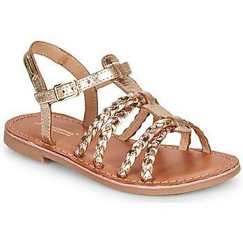 Sandalias planas de cuero para niña Baia oro/multicolor Les Tropeziennes par M. Belarbi