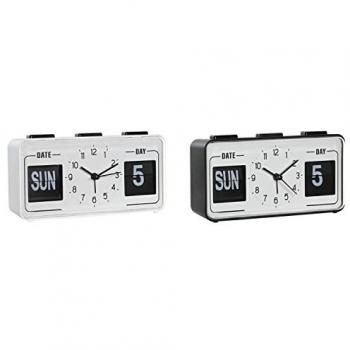 Reloj Despertador DKD Home Decor 17 x 5 x 9 cm Negro Blanco PVC (2 Unidades)
